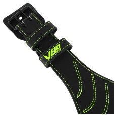 Пояс атлетичний шкіряний Velo M ширина-15см, чорний-салатовий, код: VL-9739_M
