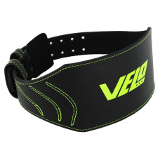 Пояс атлетичний шкіряний Velo M ширина-15см, чорний-салатовий, код: VL-9739_M