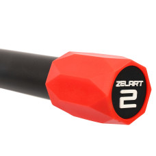 Бодібар Zelart Body Bar 2 кг, чорний-червоний, код: FI-4780-2
