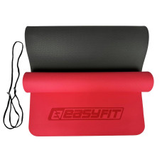 Килимок для йоги та фітнесу двошаровий EasyFit 1830х610х6 мм, червоний-чорний, код: EF-1924-RB