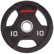 Диски поліуретанові Life Fitness з хватом і металевою втулкою 10кг (d-51мм), код: SC-80154-10-S52
