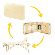 Масажний стіл складний 4Fizjo Massage Table+ Wood 2130х600х550-760 мм, бежевий, код: P-5907739318367