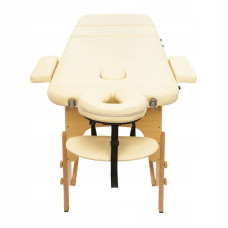 Масажний стіл складний 4Fizjo Massage Table+ Wood 2130х600х550-760 мм, бежевий, код: P-5907739318367