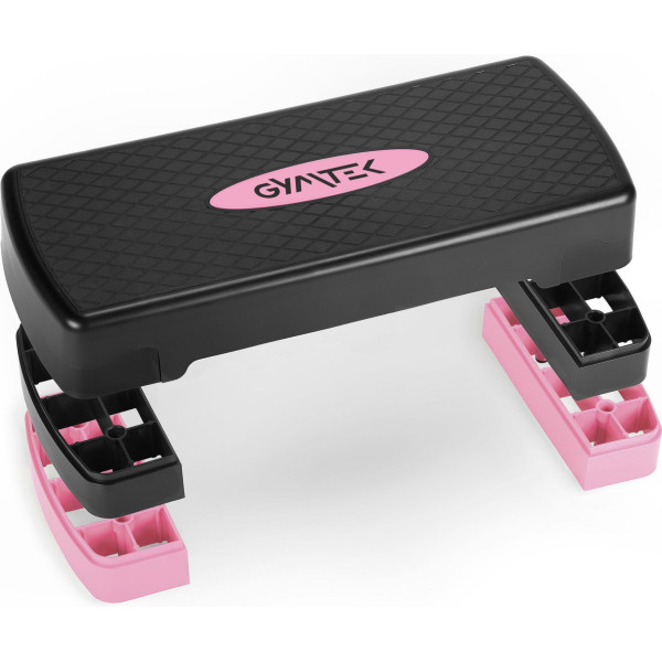 Степ-платформа Gymtek 3-х рівнева чорно-рожева, код: 5905884426920