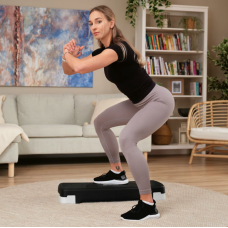 Степ платформа Hop-Sport HS-PP033AS чорно-біла, код: 5902308235311