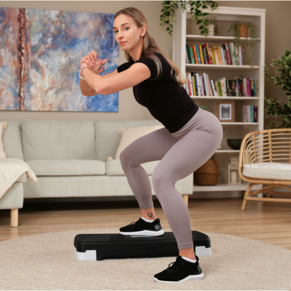 Степ платформа Hop-Sport HS-PP033AS чорно-біла, код: 5902308235311