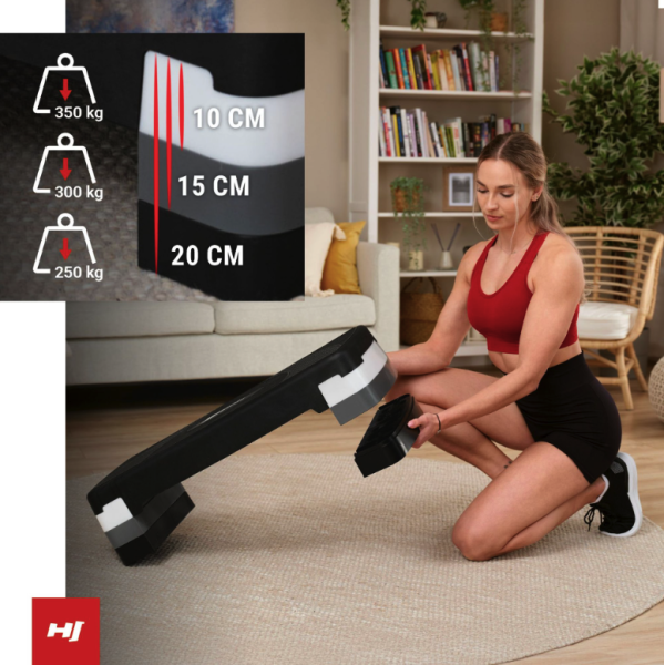 Степ платформа Hop-Sport HS-PP033AS чорно-біла, код: 5902308235311