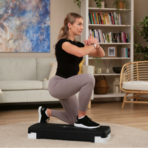 Степ платформа Hop-Sport HS-PP033AS чорно-біла, код: 5902308235311