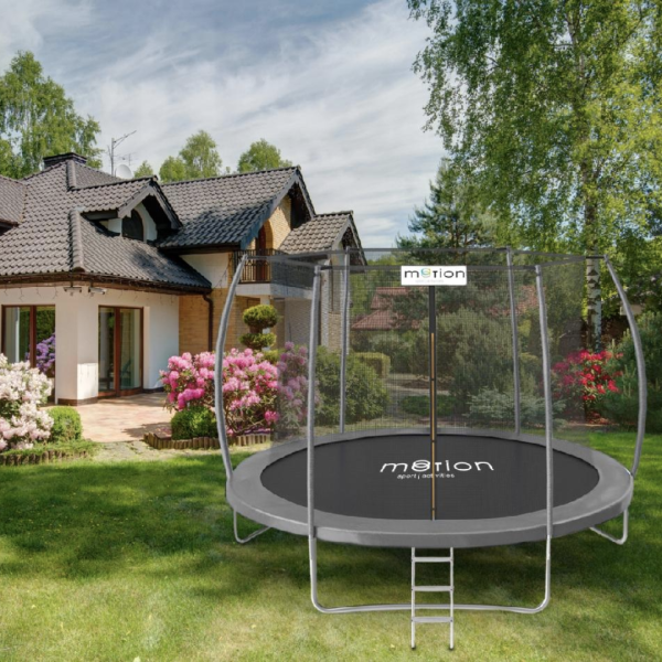 Батут Jumi Motion Sport Line Premium 10ft (305см) з внутрішньою сіткою сірий, код: 5900410870840