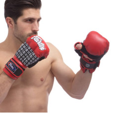 Рукавички гібридні для єдиноборств ММА Fairtex 10 унцій, червоний-сірий, код: 0273_10RGR