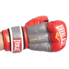 Рукавички гібридні для єдиноборств ММА Everlast 12 унцій, червоний-сірий, код: LD-P0000663-12RGR