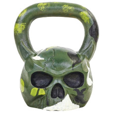 Гиря чавунна пофарбована Zelart Skull 20 кг, зелений, код: TA-5707-20