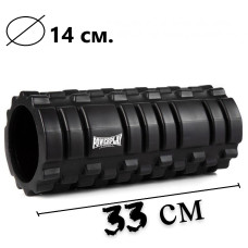 Масажний ролик (роллер) PowerPlay Massage Roller 330х140 мм, чорний, код: PP_4025_Black