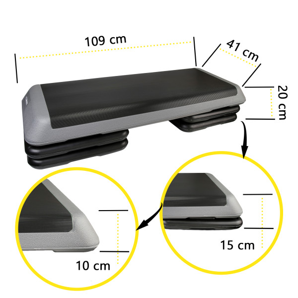 Степ-платформа 3-ступінчаста Cornix Pro 1090х410х100-200 мм, зелений-чорний, код: XR-0403