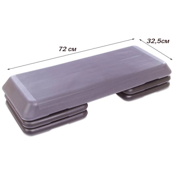 Степ-платформа EasyFit Step-С 3-ступінчаста, 720х345х100 мм, код: EF-0542