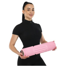 Ролер масажний циліндр (ролик мфр) FitGo Grid Spine Roller, 450x110 мм, рожевий, код: FI-9390_P