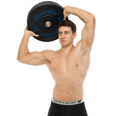 Бамперні диски із структурної гуми Record Bumper Plates 51мм, 20кг, чорний-синій, код: TA-4782-20