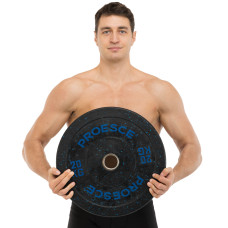 Бамперні диски із структурної гуми Record Bumper Plates 51мм, 20кг, чорний-синій, код: TA-4782-20