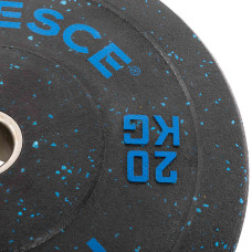 Бамперні диски із структурної гуми Record Bumper Plates 51мм, 20кг, чорний-синій, код: TA-4782-20