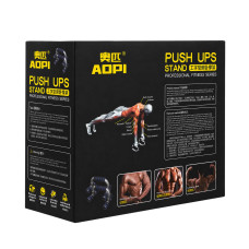 Упори для віджимань Aopi Push-Up Bar 2шт, 22х15х12см, сірий-чорний, код: AP-398