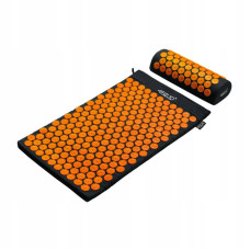 Килимок акупунктурний з валиком 4Fizjo Classic Mat Аплікатор Кузнєцова 680х420х20 мм, Black/Orange, код: P-5907222931752