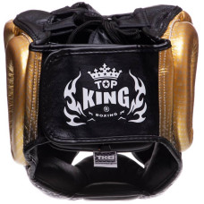 Шолом боксерський з повним захистом шкіряна Top King  Super Star M золотий, код: TKHGSS-01_MY-S52