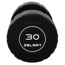 Гантель цільна професійна CPU покриття Zelart 1х30кг, чорний, код: TA-3111-30