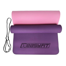 Килимок для йоги та фітнесу двошаровий EasyFit 1830х610х6 мм, фіолетовий-рожевий, код: EF-1924-VP
