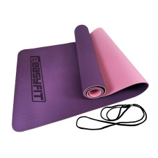 Килимок для йоги та фітнесу двошаровий EasyFit 1830х610х6 мм, фіолетовий-рожевий, код: EF-1924-VP
