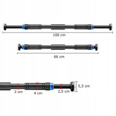 Турнік розсувний 4Fizjo  660-1000 мм Black/Blue, код: P-5907739314758