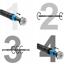 Турнік розсувний 4Fizjo  660-1000 мм Black/Blue, код: P-5907739314758