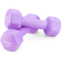 Гантелі для фітнесу неопренові Gymtek Hex 2х2кг бузковий, код: 5905884425978