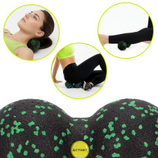 Масажний м'яч подвійний Actiget EPP 8 x 16 см Black/Green, код: ACT0098