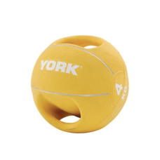 М'яч медбол 4кг York Fitness із двома ручками, жовтий, код: 20014961807305