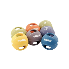 М'яч медбол 4кг York Fitness із двома ручками, жовтий, код: 20014961807305