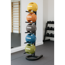 М'яч медбол 4кг York Fitness із двома ручками, жовтий, код: 20014961807305