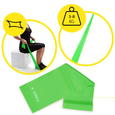 Стрічка-еспандер Generation Fitness 5-8 кг 200х15х0.3 см XS green, код: 523564-AX