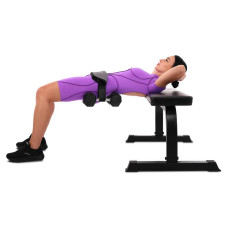 Пояс тренажер для сідничного містка регульований ваговий пояс Ezous Portable Hip Thrust Strap сірий-чорний, код: L-04