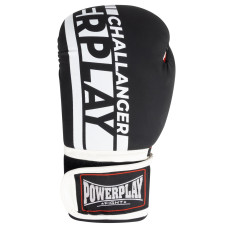Боксерські рукавиці PowerPlay Matt Challenger 16 унцій, чорний-білий, код: PP_3086_16oz_Bl/White