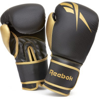 Боксерські рукавиці Reebok Boxing Gloves 14 унцій, чорний-золотистий, код: 885652010986
