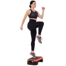 Степ-платформа Zelart 4 in 1 Mutifuctional Step 53x36x14см, чорно-жовтогарячий, код: FI-3996