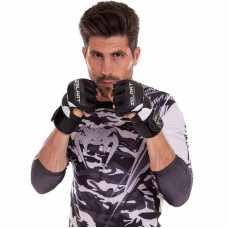 Рукавички для змішаних єдиноборств MMA Zelart M, чорний-білий, код: BO-3394_MBKW