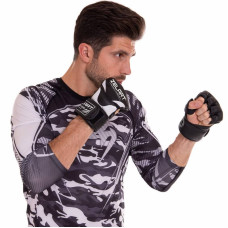 Рукавички для змішаних єдиноборств MMA Zelart M, чорний-білий, код: BO-3394_MBKW