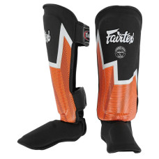 Захист гомілки та стопи для єдиноборств Fairtex, розмір M, чорний-помаранчевий, код: BO-9486_MBKOR