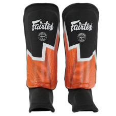 Захист гомілки та стопи для єдиноборств Fairtex, розмір M, чорний-помаранчевий, код: BO-9486_MBKOR