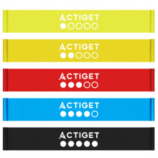 Набір стрічкових еспандерів для спорту та реабілітації Actiget Flat Band 200 х 15 cм 1-15 кг, 5 шт, код: ACT0106