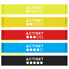 Набір стрічкових еспандерів для спорту та реабілітації Actiget Flat Band 200 х 15 cм 1-15 кг, 5 шт, код: ACT0106