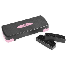 Степ-платформа Queenfit 2-х рівнева чорно-рожева, код: 5907766664048