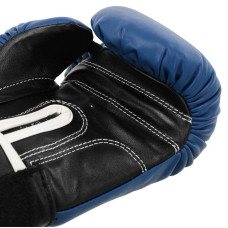 Рукавички боксерські Boxer шкіряні на липучці 10 унцій, синій-чорний, код: 2023_10BL-S52
