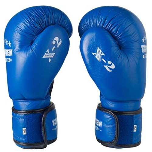 Боксерські рукавички TopTen X-2 шкіра, 12oz, синій, код: TT-X212B-WS